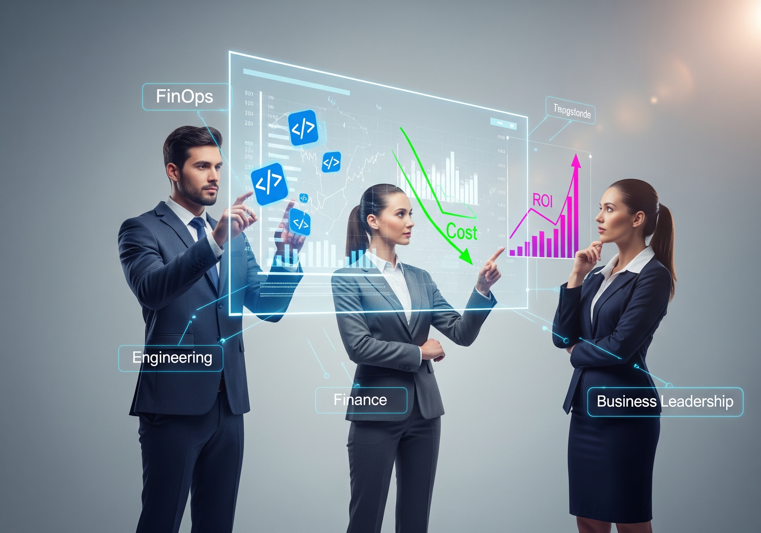 Equipos colaborando con FinOps